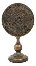 Wicca Celtic Sabbat Rune Triqueta Triquetra Wheel of The Year Desktop Plaque