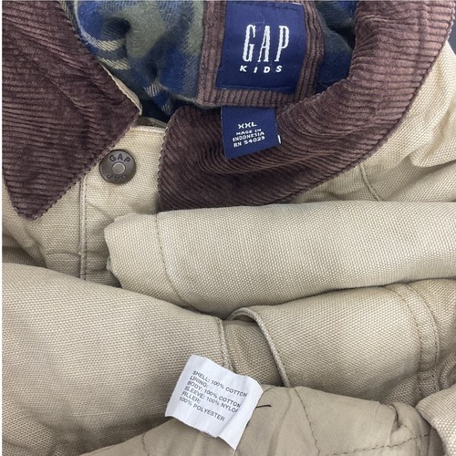 Gap Kids Cream Canvas Zip-Up Lined Basic Jacket Cotton 2XL Boys Preowned - Picture 3 of 6
