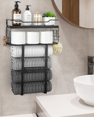 Towel Racks For Bathroom Wall Mounted Bath Wall Towel Storage Holder Set  Above