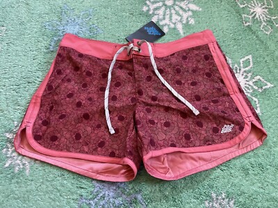 NEW Eastern Mountain Sport Women s Size 10 Floral Print Board Shorts - Red