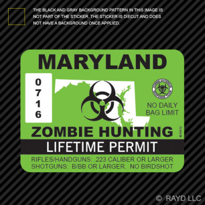 Purchase CANADA Zombie Hunting Permit License Decal 3"x4" Vehicle Sticker Tags Graphics In - Foto 5