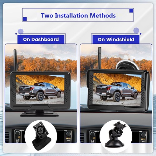 Wireless Car Truck Van Camper 5'' 1080P Monitor Rear View Backup Reverse Camera - Picture 6 of 13