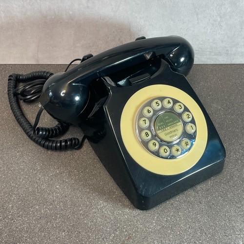 Czarny przycisk retro / vintage GPO 746 w stylu obrotowym telefon domowy - Zdjęcie 2 z 10