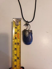 Gemstone necklace w/cresent moon