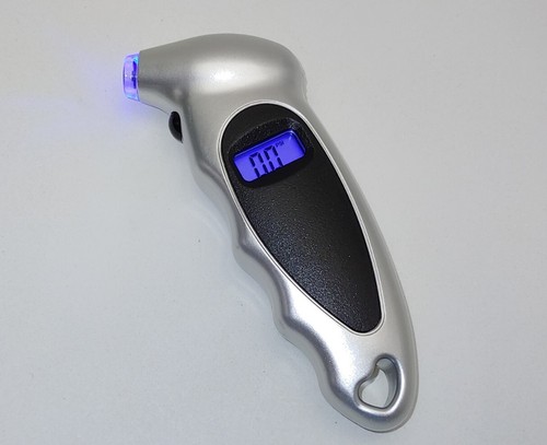 Digital Tire Inflation Gauge Lighted LCD Display & Tip 0-150 PSI Silver KGF KPA - Picture 4 of 6