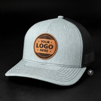 Custom Trucker Leather Patch Hat for Company brand, Richardson 112