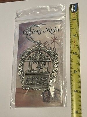 NEW Vintage O Holy Night Joy To The World Pewter Ornament