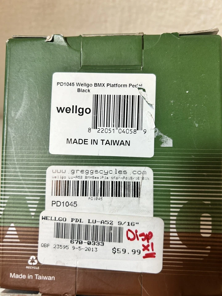 Pedales de plataforma Wellgo LU-A52 BMX 9/16" negros Foto 3 de 4