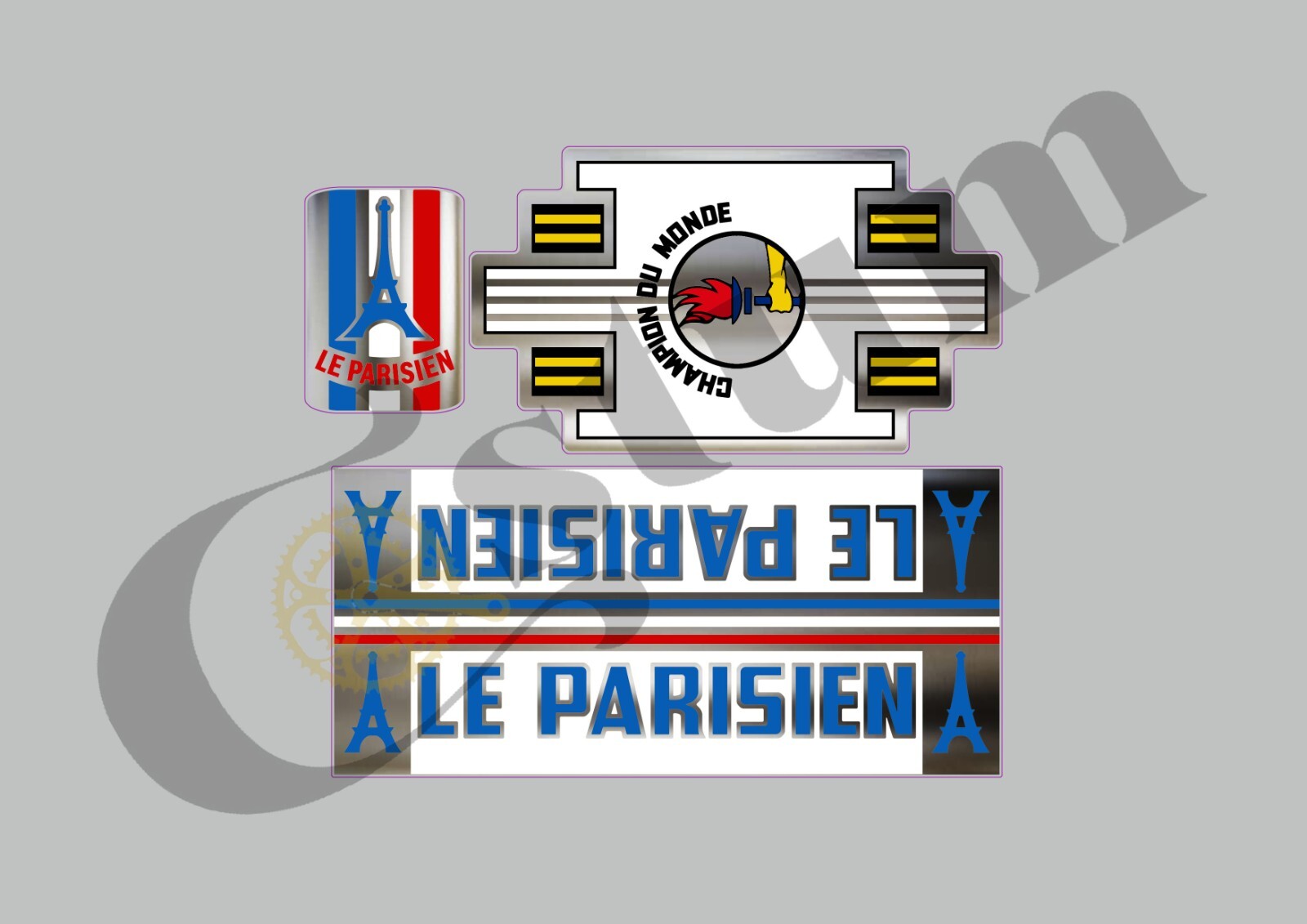 Decals vélo Le Parisien LEPA102 pour personnaliser un cadre de bicyclette urbaine
