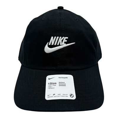#ad #ad Nike Mens Futura Heritage 86 Adjustable Strap Black White Hat 913011 010 1Size $19.99