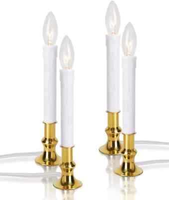 New Ideal Lights Window Candle Electric with Daily Timer Function, 4 Set Packing