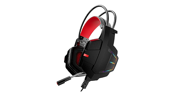 CUFFIE LENOVO PC HU85 USB DA GAMING NOISE REDUCTION NERO ROSSO