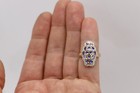 14k Tanzanite Ring Solid Gold Oval Gemstone Cluster Statement Jewelry — photo 8