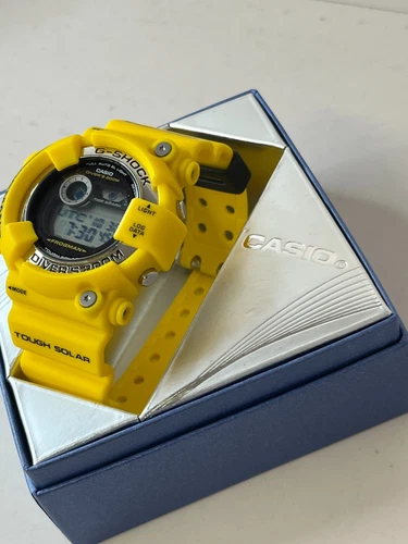 CASIO G-SHOCK GF-8250-9JF Yellow Rubber Solar Digital Watch FROGMAN Unused Japan - Picture 22 of 24