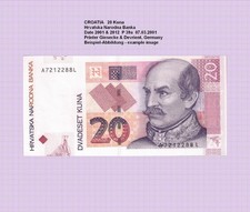 KROATIEN  CROATIA  20 KUNA   2001 Unc  P. 39a 6443##