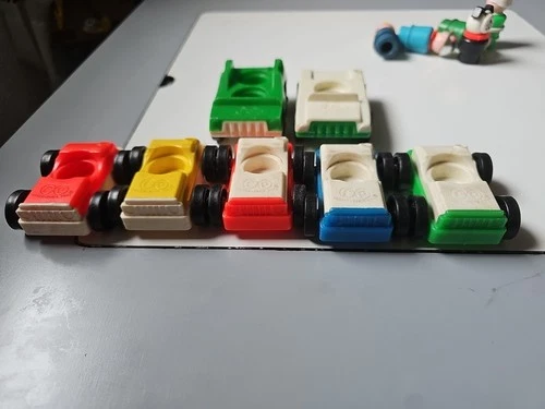 Vintage Fisher Price Little People Lot Of 7 Cars. Original. 1 Seater 2 Seater
