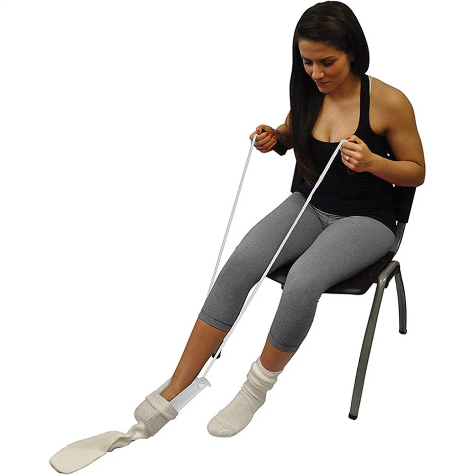 Ayuda para calcetines, dispositivo de ayuda para calcetines para personas mayores, ayudantes para calcetines para ponerse los calcetines con Foto 4 de 4