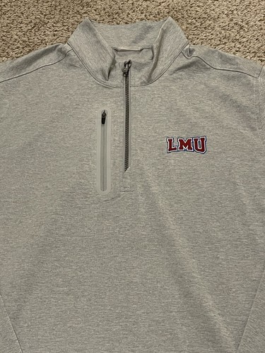 Loyola Marymount University LMU Lions Large Long Sleeve Shirt Gray 1/4 Zip - Picture 2 of 5