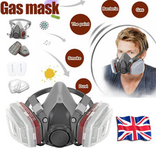 Reusable Half/Full Face Mask With Goggles Filter Anti-Dust &Gas Respirator Mask