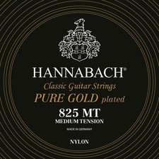 Hannabach Classical Guitar Strings Series 825 Medium Tension Pure Gold gold-p...
