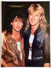 DEF LEPPARD~JOE ELLIOTT & DARE DARREN WHARTON~VINTAGE 1989 POSTER MAGAZINE PINUP