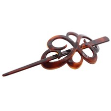 French Wide Flower Tortoise Shell Brown Bun or Ponytail Bun Holder Hair Slide...