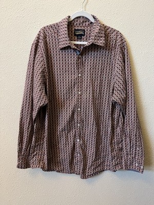 Cremieux Premium Denim Men's Long Sleeve Button Up Dress Shirt Paisley Size 2XT