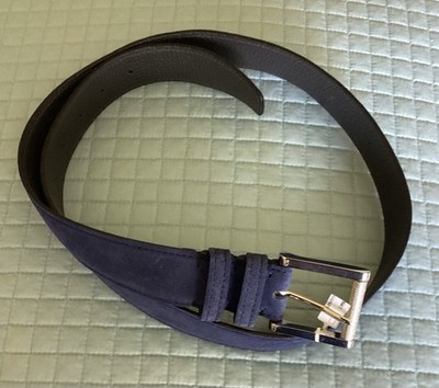 NWT Men s Size 36 KITON Suede Navy Belt, MSRP Of $1,060.