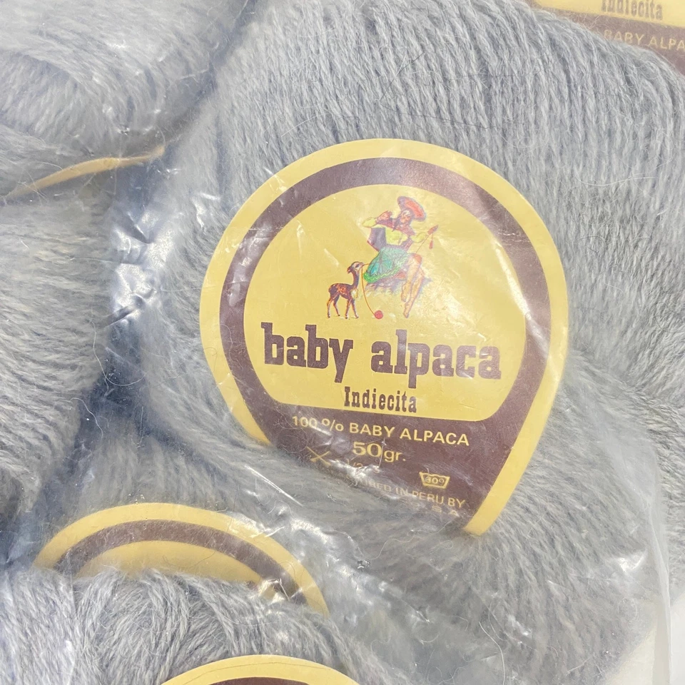 100% Baby Alpaca Yarn Lot of 10 Skeins Fingering Superfine Wt Lt Gray 50g Ea - Image 4 of 4