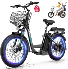 Peak 500/800/1200W Electric Scooter with Seat, 20" Off-Road Tires, 15/25/30Miles