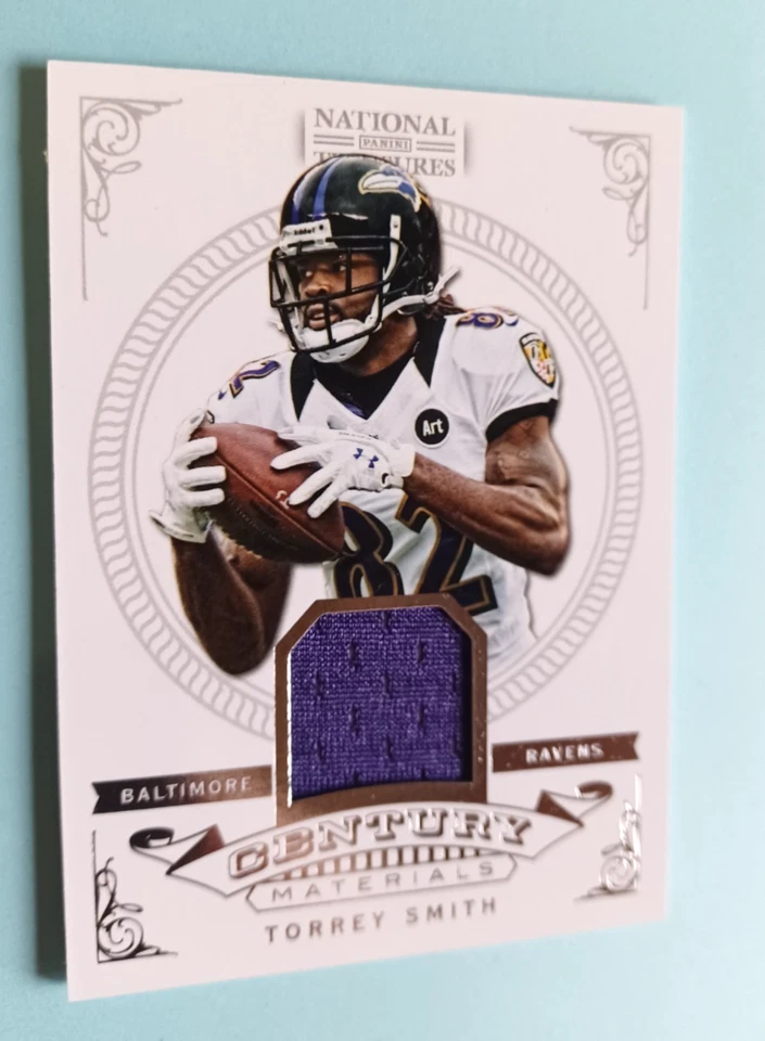 2012 NATIONAL TREASURES TORREY SMITH #41 CENTURY MATERIALS #39/99 RAVENS - Image 2 of 3