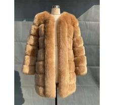 Winter New Coat Womens Korean Casual Warm Long Sleeve Thicken Fox Fur Young Coat