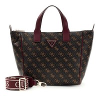 Guess Follie Travel Small Tote Bag Schultertasche Tasche Brown Logo Dunkelbraun