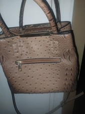Brown Animal Print Satchel Top Handle, Detachable Strap, Zip, Gold Hardware