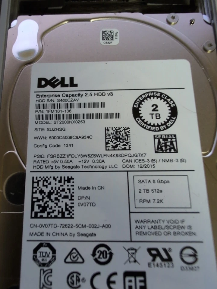 CK3MN DELL SEAGATE 2TB 6G SATA 7.2K 2.5" SFF HDD HARD DRIVE ST2000NX0403 W/Caddy - Image 2 of 4