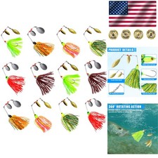 High-Performance Spinnerbaits – 12PCS Vibrant Weedless Bass Fishing Lures