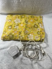 Vintage Sears Heating Pad MCM With Yellow Floral Pattern Cover Works