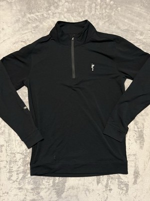 TRUE Men's All Day Quarter Zip Long Sleeve Shirt Black Size M