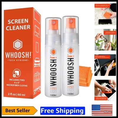 Screen Shine Go 2-Pack: TSA-Approved 1 oz Screen Cleaners with Microfiber Cloths