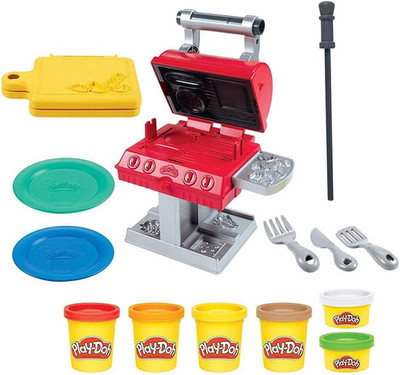 Kitchen Creations Grill 'N Stamp Playset for Kids 3 Years and up with 6 Non-Tox