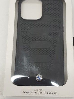 BMW MOBIME PHONE ACCESSORY CASE FOR IPHONE 14 PRO MAX REAL LEATHER