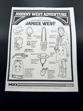 Marx Johnny West Adventure "Janice West" short EQUIPMENT MANUAL Copy 1067BC