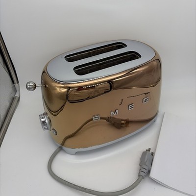 Smeg Gold-Edition 2-Slice Toaster Rose Gold/Silver - Preowned, Some Scratches