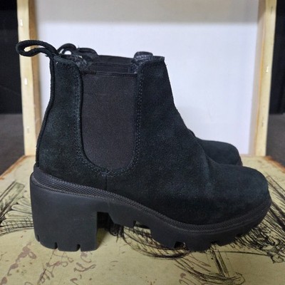 Size 4.5 Steve Madden Hadley Wmns Blk Platform Chelsea Ankle Boots Cute!!