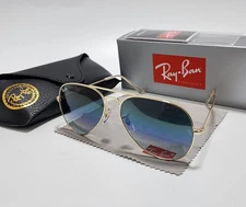 Ray-Ban RB3025 Aviator Pilot Sunglasses Gold Frame Gradient Glass Lens 58-14 mm