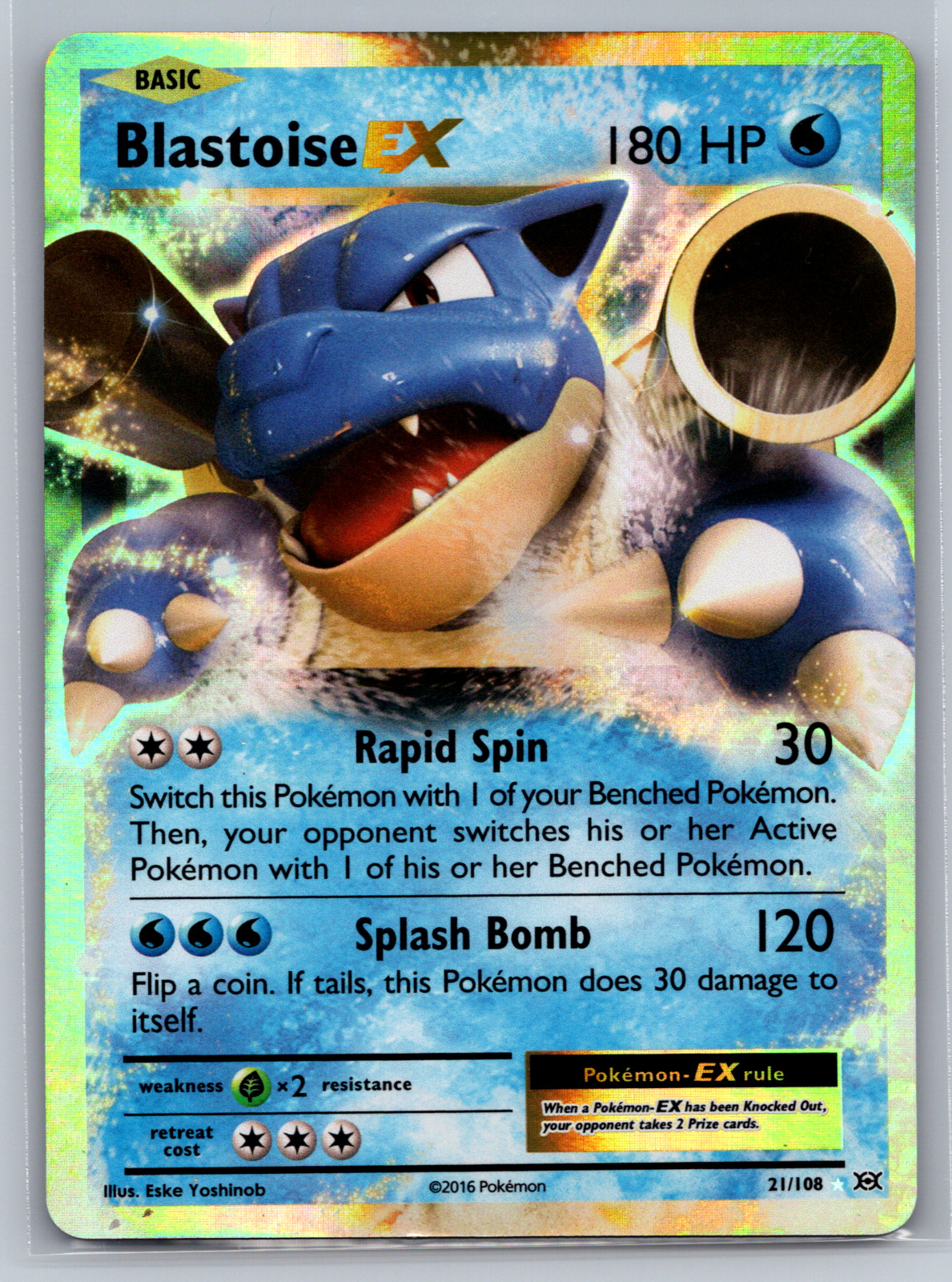 Blastoise EX - 21/108 - Pokemon Evolutions XY Ultra Rare Card NM
