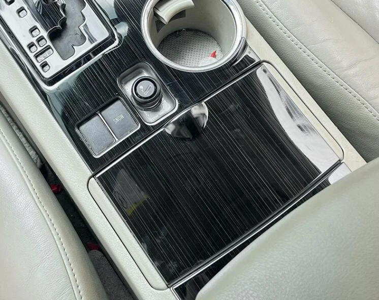 Panel de cambio de marchas de consola central de acero negro para Toyota Highlander 2008-2013 Foto 4 de 4