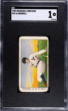 1909 E92 AL BRIDWELL NNO POOR DOCKMAN &amp; SONS GUM SGC 1 BASEBALL NEW YORK GIANTS