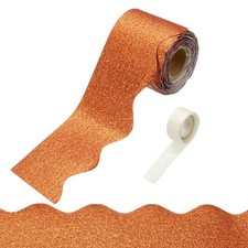 Glitter Bulletin Board Borders, 32.8ft Light Brown Border