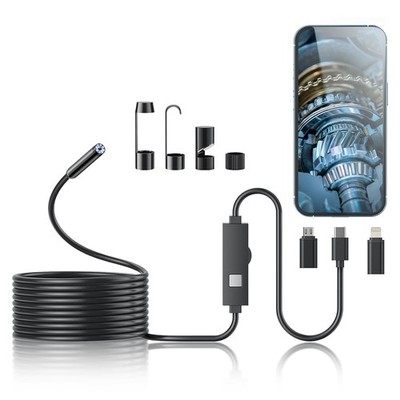 Endoscope Camera 1920P HD Borescope 8 Adjustable LED Lights 16.4ft Single Lens